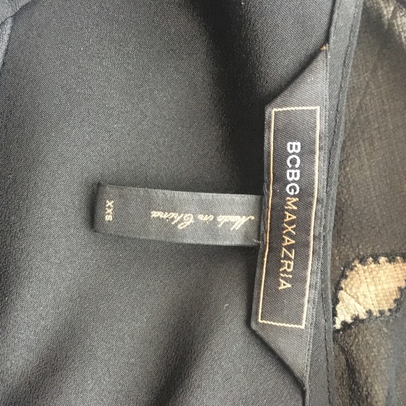 BCBGMaxAzria Black Silk Blouse Sz XXS - Picture 10 of 13